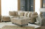Ashley Dovemont Putty 2-Piece Sectional with Ottoman