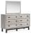 Ashley Vessalli Gray Queen Panel Bed with Mirrored Dresser, Chest and Nightstand
