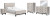 Ashley Vessalli Gray Queen Panel Bed with Mirrored Dresser, Chest and Nightstand