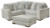 Ashley Regent Park Pewter 3-Piece Sectional with Ottoman