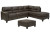 Ashley Navi Smoke 2-Piece Sectional with LAF Chaise / RAF Queen Sleeper Sofa and Ottoman