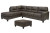 Ashley Navi Smoke 2-Piece Sectional with LAF Queen Sleeper Sofa / RAF Chaise and Ottoman