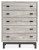 Ashley Vessalli Two-tone King Panel Headboard with Mirrored Dresser and Chest