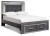 Ashley Lodanna Gray Full Panel Bed with 2 Storage Drawers with Mirrored Dresser and 2 Nightstands