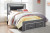 Ashley Lodanna Gray Full Panel Bed with 2 Storage Drawers with Mirrored Dresser and 2 Nightstands