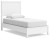 Ashley Binterglen White Twin Panel Bed with Mirrored Dresser, Chest and 2 Nightstands