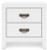 Ashley Binterglen White Twin Panel Bed with Mirrored Dresser, Chest and 2 Nightstands
