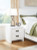 Ashley Binterglen White Twin Panel Bed with Mirrored Dresser, Chest and 2 Nightstands