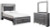 Ashley Lodanna Gray Full Panel Bed with 2 Storage Drawers with Mirrored Dresser