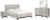 Ashley Vessalli Gray King Panel Bed with Mirrored Dresser and Nightstand