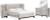 Ashley Vessalli Gray King Panel Bed with Mirrored Dresser