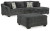 Ashley Biddeford Ebony 2-Piece Sectional with RAF Chaise and Ottoman