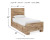 Ashley Hyanna Tan Brown Twin Panel Bed with Storage with Mirrored Dresser