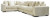 Ashley Lindyn Ivory 4-Piece Sectional with Ottoman