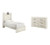 Ashley Cambeck Whitewash Twin Panel Bed with Dresser