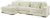 Ashley Lindyn Ivory 3-Piece Sectional with Ottoman 21104/16/46/65/08