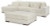 Ashley Lindyn Ivory 3-Piece Sectional with Ottoman 21104/16/46/65/08
