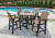 Ashley Fairen Trail Black Driftwood 5-Piece Outdoor Dining Set with Bar Table and 4 Counter Height Barstools