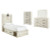 Ashley Cambeck Whitewash Twin Panel Bed with 4 Storage Drawers with Mirrored Dresser and Chest