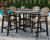 Ashley Fairen Trail Black Driftwood Outdoor Bar Table and 4 Barstools