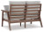 Ashley Emmeline Brown Beige Outdoor Sofa and Loveseat with Coffee Table and 2 End Tables