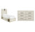 Ashley Cambeck Whitewash Twin Panel Bed with 2 Storage Drawers with Dresser