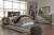 Benchcraft Derekson Multi Gray Queen/Full Panel Headboard Bed with Mirrored Dresser, Chest and Nightstand