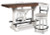 Ashley Valebeck White Brown Counter Height Dining Table and 2 Barstools