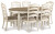 Ashley Realyn Chipped White 7-Piece Dining Set with Rectangular Table and 6 Ladderback Chairs
