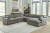 Benchcraft Elyza Linen 5-Piece Sectional with LAF Chaise / RAF Chair and Ottoman