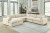 Benchcraft Elyza Linen 5-Piece Sectional with LAF Chair / RAF Chaise and Ottoman
