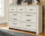 Ashley Bellaby Whitewash Queen Crossbuck Panel Bed with Dresser