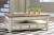 Ashley Realyn White Brown Lift Top Coffee Table with 2 Chairside End Tables (Set of 3)