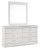 Ashley Anarasia White Queen Sleigh Bed with Mirrored Dresser, Chest and Nightstand