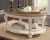 Ashley Realyn White Brown Oval Coffee Table with 2 Mirrored Door Chairside End Tables (Set of 3)