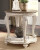 Ashley Realyn White Brown Oval Coffee Table with 1 Mirrored Door Chairside End Table