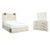 Ashley Cambeck Whitewash Queen Panel Bed with 4 Storage Drawers with Dresser