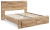 Ashley Hyanna Tan Brown King Panel Storage Bed with Mirrored Dresser, Chest and 2 Nightstands