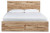 Ashley Hyanna Tan Brown King Panel Storage Bed with Mirrored Dresser, Chest and 2 Nightstands