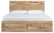 Ashley Hyanna Tan Brown King Panel Storage Bed with Mirrored Dresser, Chest and 2 Nightstands