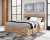 Ashley Hyanna Tan Brown King Panel Storage Bed with Mirrored Dresser, Chest and 2 Nightstands