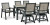 Ashley Mount Valley Driftwood Black Outdoor Dining Table and 6 Chairs