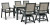 Ashley Mount Valley Driftwood Black 7-Piece Outdoor Dining Set with Table and 6 Swivel Chairs
