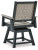 Ashley Mount Valley Driftwood Black 7-Piece Outdoor Dining Set with Table and 6 Arm Chairs