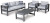 Ashley Amora Charcoal Gray Outdoor Sofa and 2 Chairs with Coffee Table