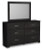 Ashley Belachime Charcoal Queen Panel Bed with Mirrored Dresser and Nightstand