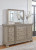 Ashley Lexorne Gray Queen Sleigh Bed with Mirrored Dresser