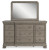 Ashley Lexorne Gray King Sleigh Bed with Mirrored Dresser, Chest and Nightstand