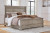 Ashley Lexorne Gray King Sleigh Bed with Mirrored Dresser and Nightstand