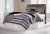 Benchcraft Derekson Multi Gray Full Panel Headboard Bed with Mirrored Dresser, Chest and 2 Nightstands